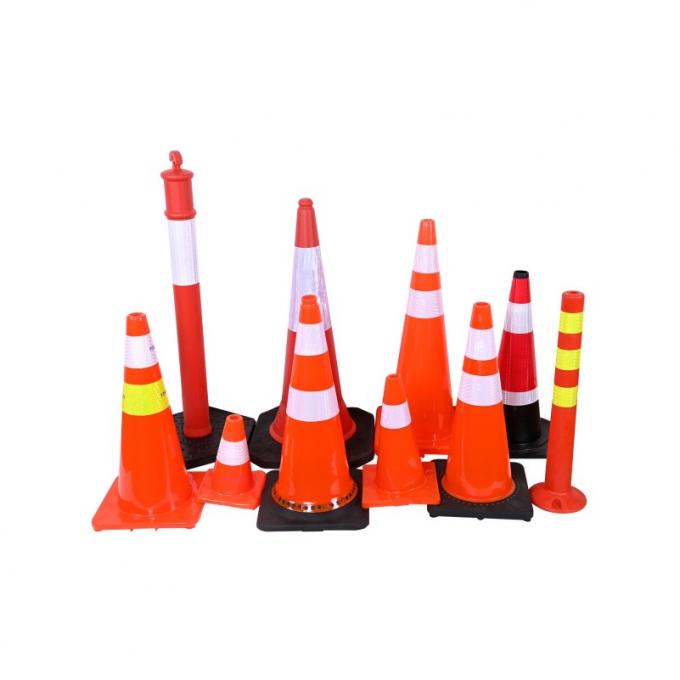 Rubber Road Work Cones 50cm PE Traffic Safety Cone Warning Sign